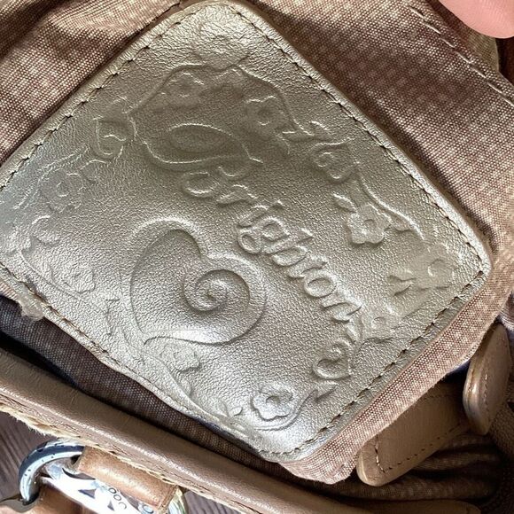 Brighton Eva Straw Tote Purse Leather Handles Shoulder Bag Sand-Pearl - Picture 8 of 9